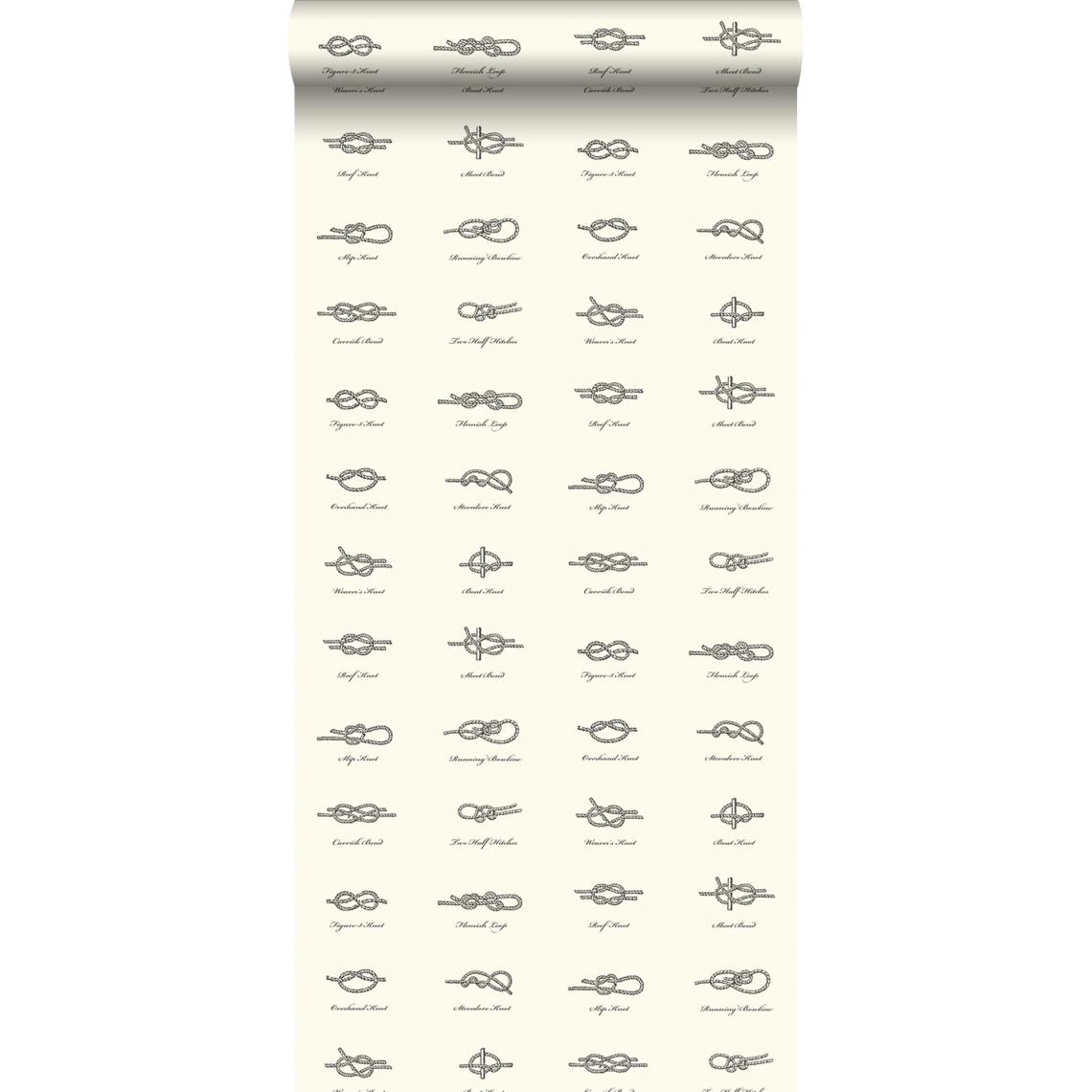 ESTAhome - ESTAhome papier peint nœuds marron - 136463 - 53 cm x 10,05 m - Papier peint
