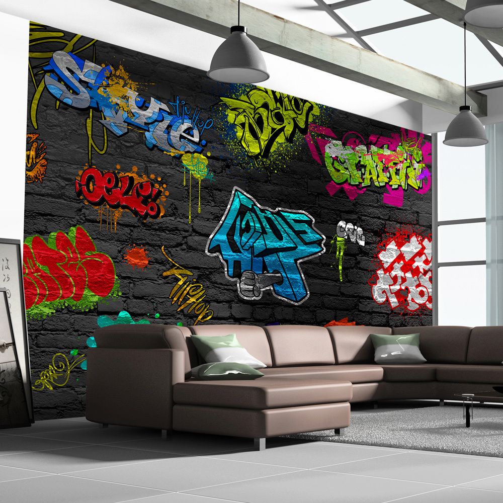 marque generique - 100x70 Papier peint Street art Splendide Graffiti wall - Papier peint