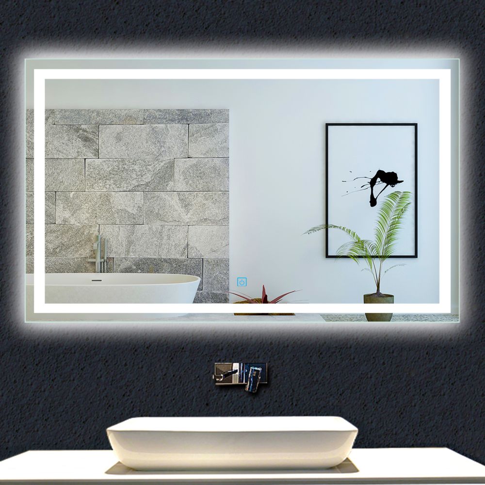 marque generique - Miroir de salle de bain avec lumières Led 120x70cm (LxH) - Miroir de salle de bain