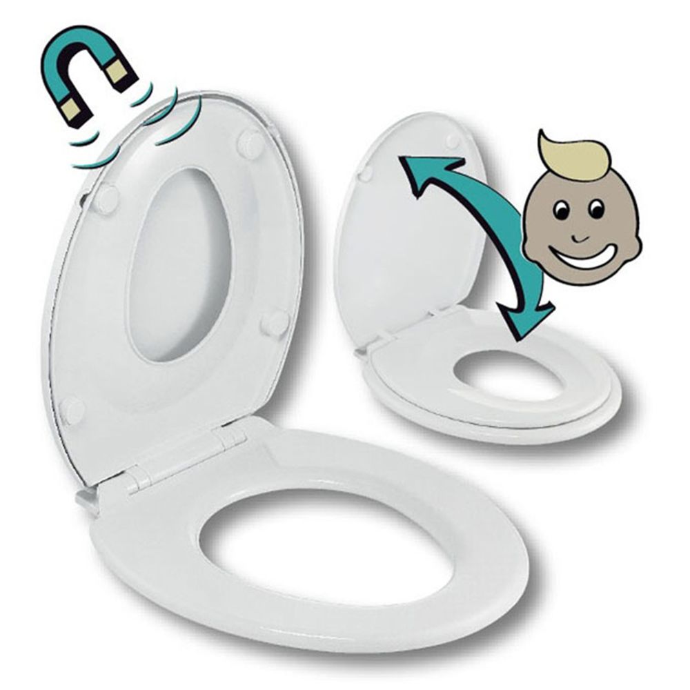 Pegane - Abattant wc casual line soft close avec réducteur enfant intégré, family - Dim : 38,50 x 44 cm -PEGANE- - Abattant WC