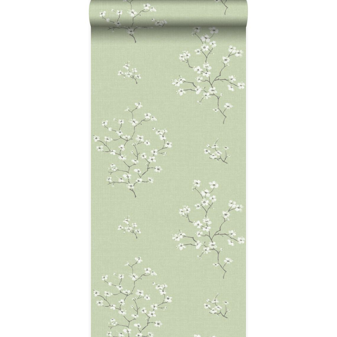Origin - Origin papier peint fleurs vert - 346544 - 53 cm x 10,05 m - Papier peint