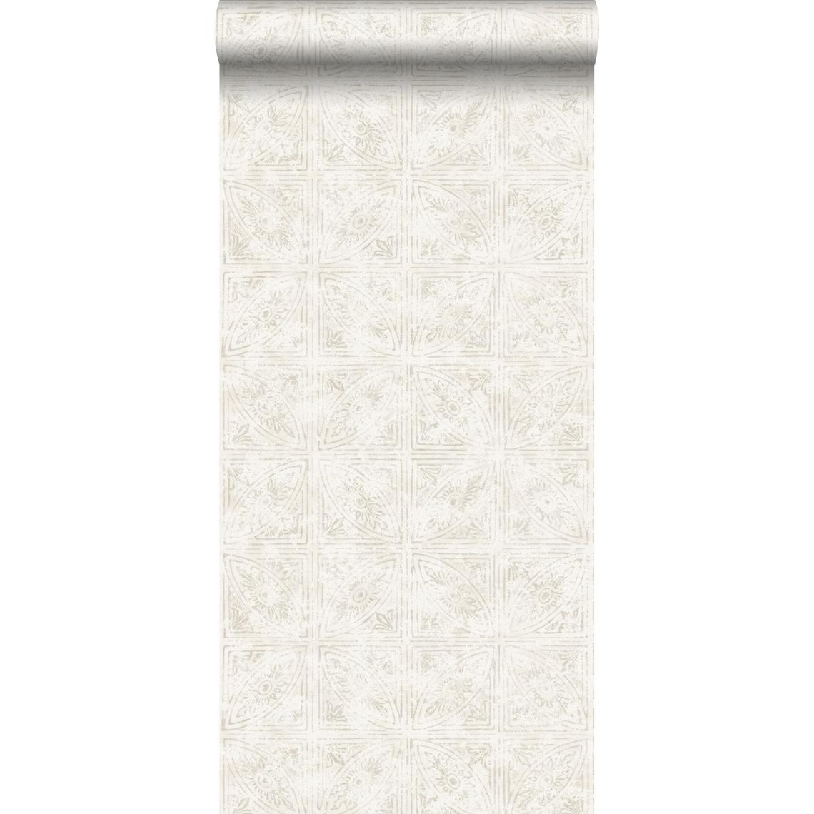 ESTAhome - ESTAhome papier peint motif de carrellages beige - 148336 - 53 cm x 10,05 m - Papier peint