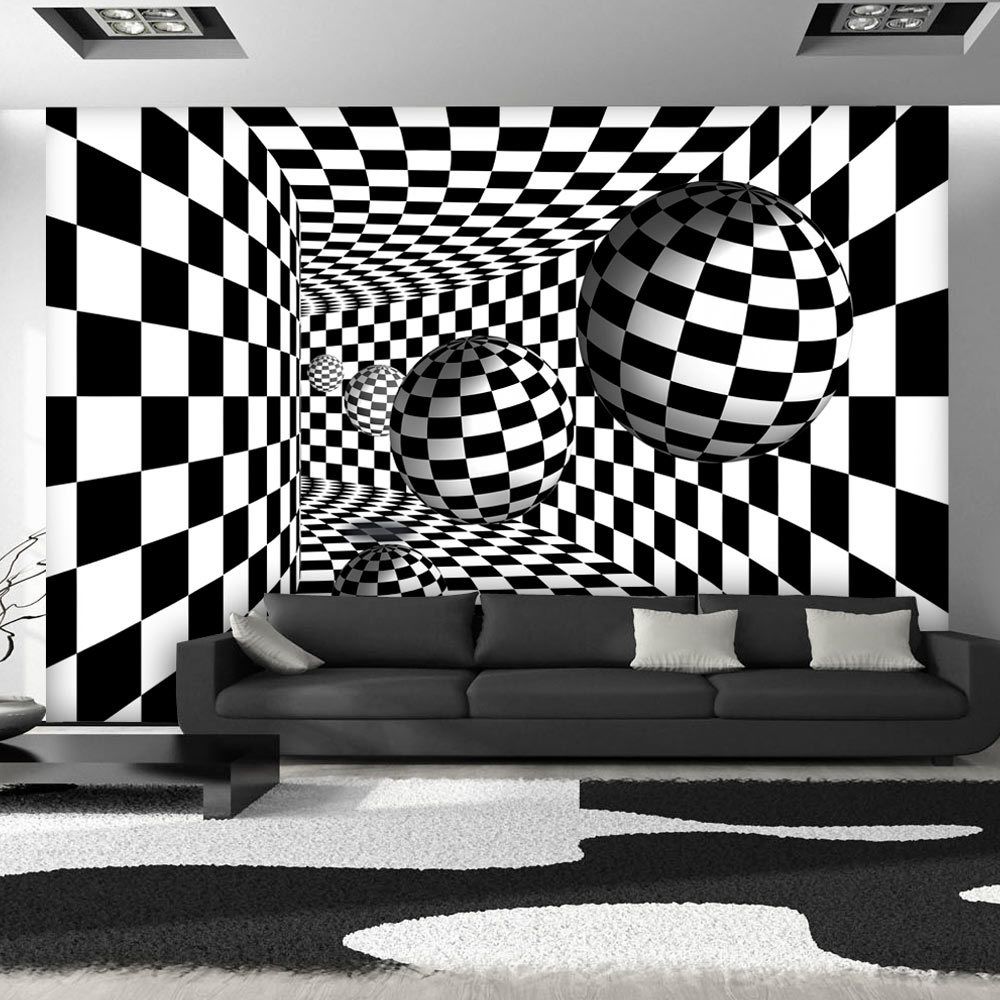 marque generique - 350x245 Papier peint Moderne Abstractions Stylé Black & White Corridor - Papier peint