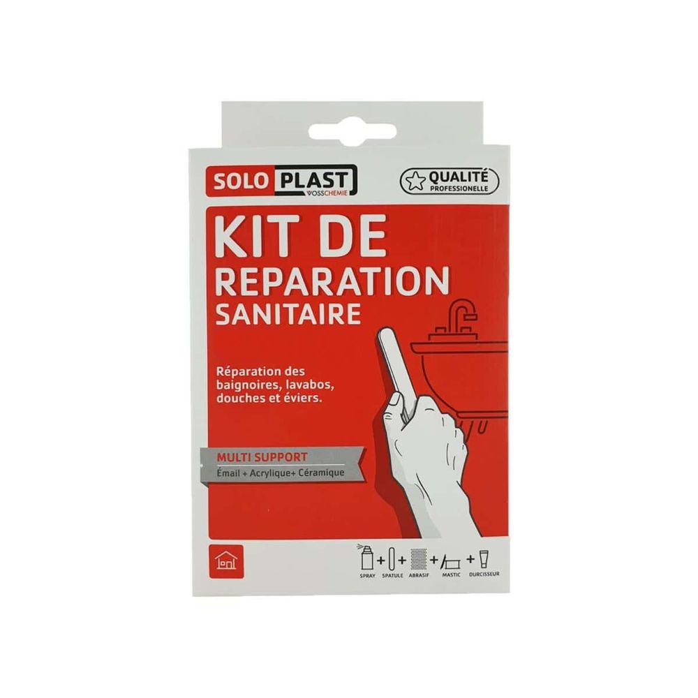 Soloplast - Kit de réparation céramique email acrylique SOLOPLAST - blanc pur - Peinture extérieure