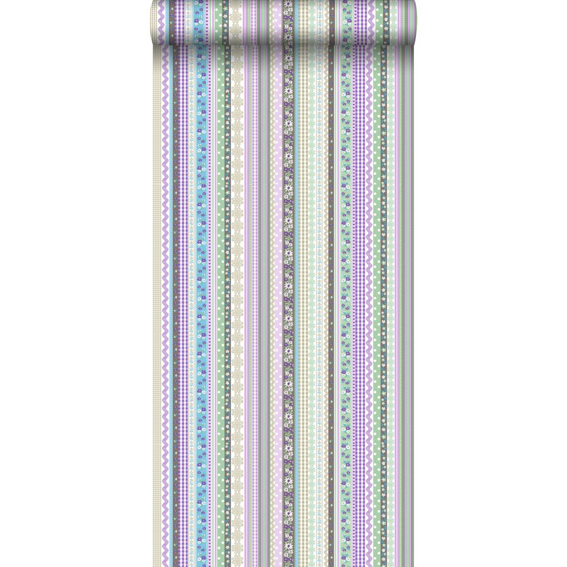 ESTAhome - ESTAhome papier peint rubans pastel - 138143 - 53 cm x 10,05 m - Papier peint