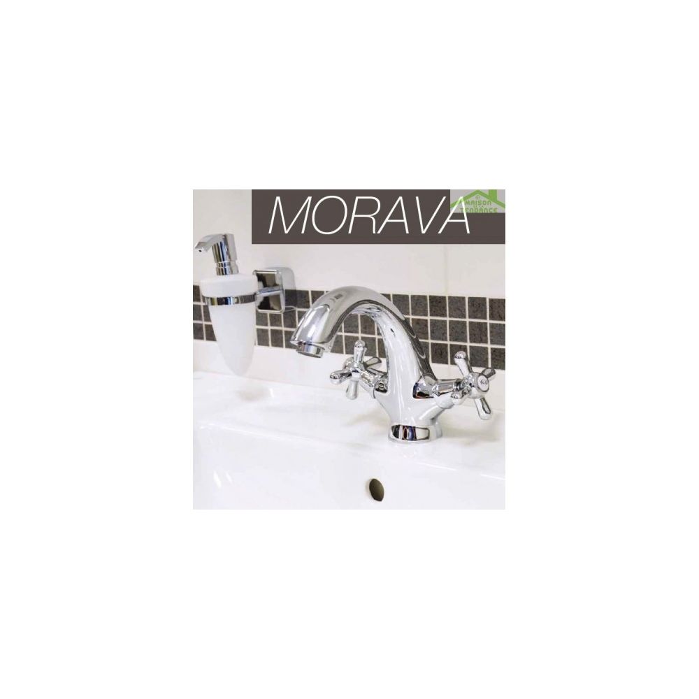 Rav - Mélangeur lavabo MORAVA avec siphon en chrome - Robinet de lavabo