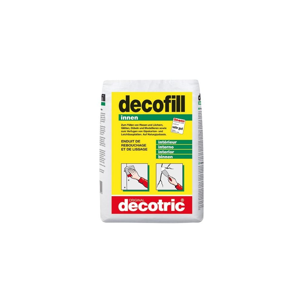 Decotric - Decofill Enduit de rebouchage et de lissage 10kg Sack, intérieur decotric - Enduit