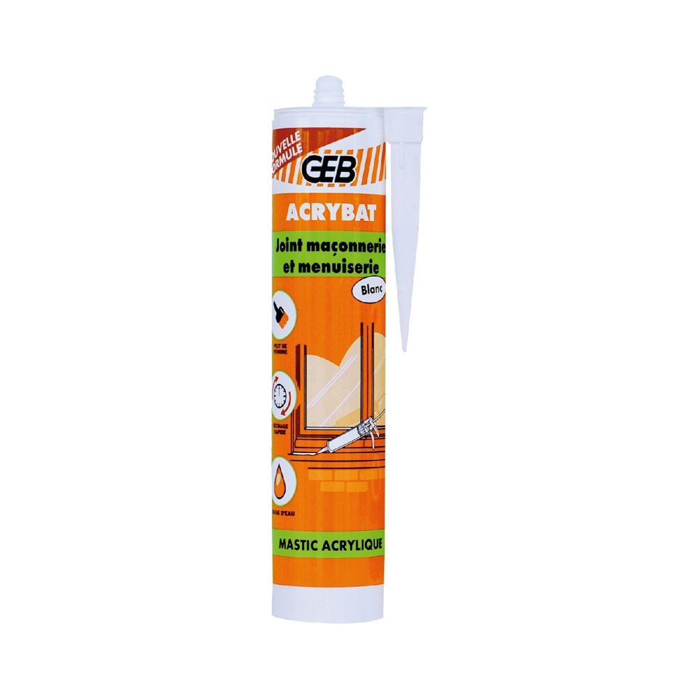 Geb - GEB - Mastic Acrylique Blanc - cartouche 310 ml - Mastic, silicone, joint