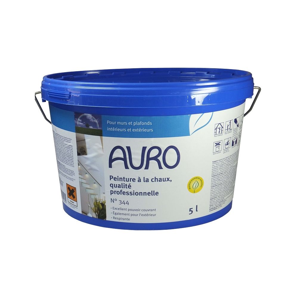 Auro - Auro - Peinture à la chaux Professionnelle Intérieur-Extérieur 5L -N°344 - Peinture intérieure