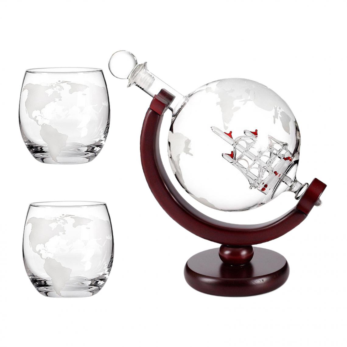 marque generique - 850 Ml Globe Decanter Whisky Decanter Set pour Ensemble de Verres à Liqueur - Kitchenette