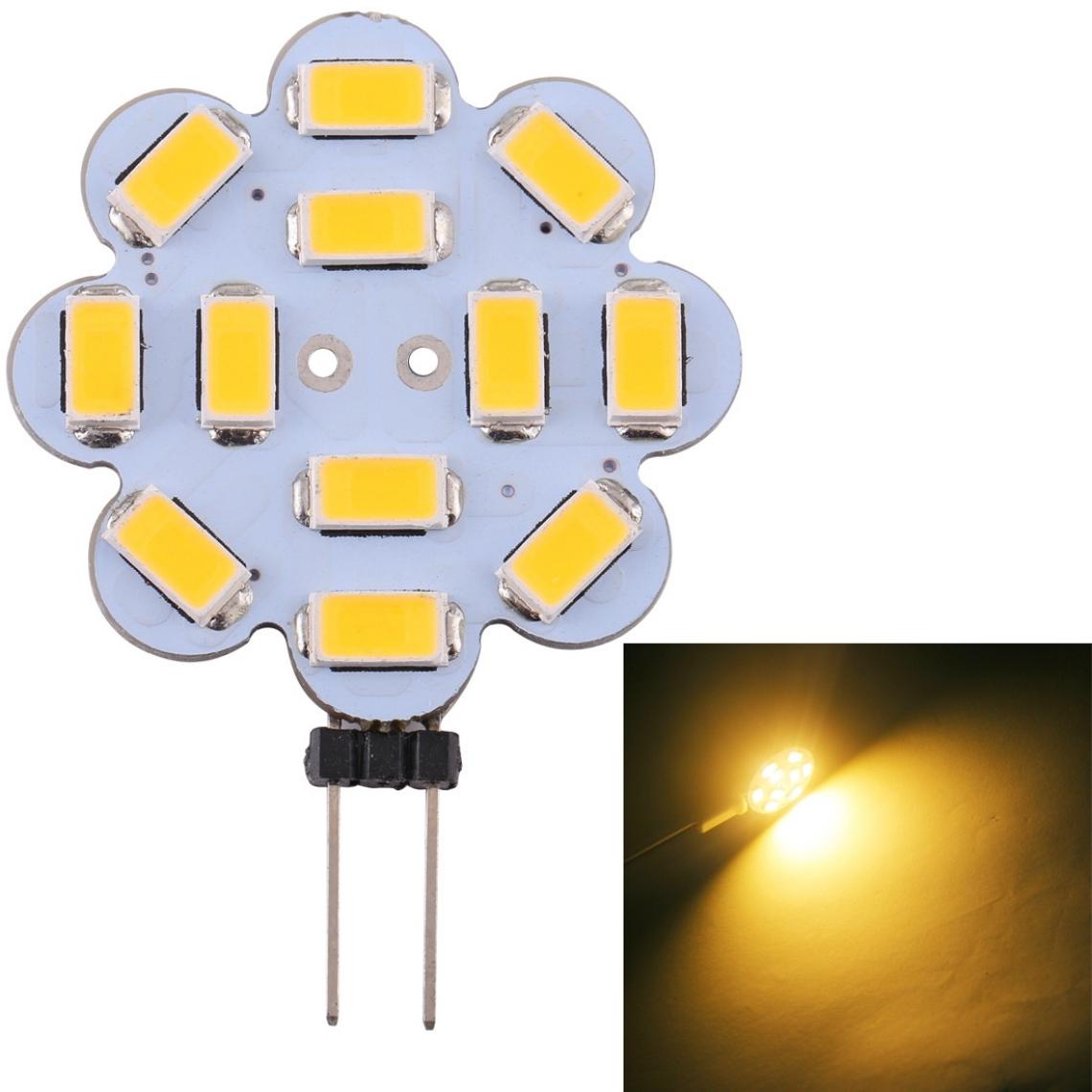 Wewoo - G4 12 LED SMD 5730 240LM 2800-3200K Forme de fleur de prunier Gradation en continu Ampoule à économie d'énergie à base de broche lumineuseDC 12V blanc chaud - Ampoules LED