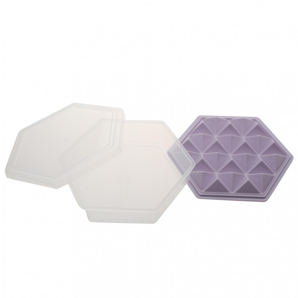 marque generique - Bac à glaçons en plastique hexagonal avec couvercle, fabrication de moules à moules, bleu - Kitchenette