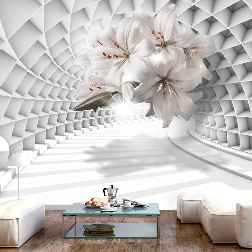 marque generique - 100x70 Papier peint 3D 3D et Perspective Joli Flowers in the Tunnel - Papier peint