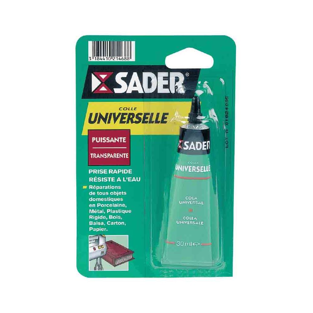 Sader - SADER - Colle universelle solvantee 30 ml - Mastic, silicone, joint