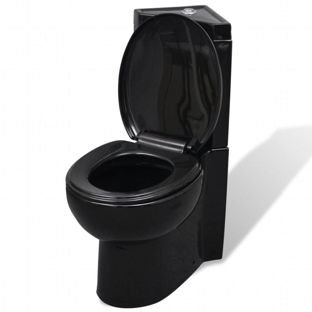 marque generique - Magnifique Toilettes et bidets famille Vientiane WC Cuvette céramique Noir - WC
