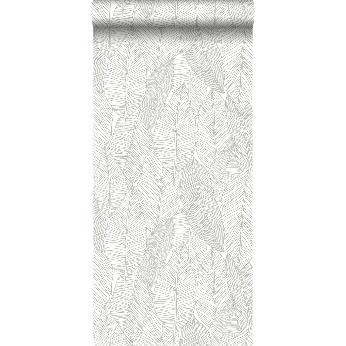 ESTAhome - ESTAhome papier peint feuilles dessinées beige - 139009 - 0.53 x 10.05 m - Papier peint