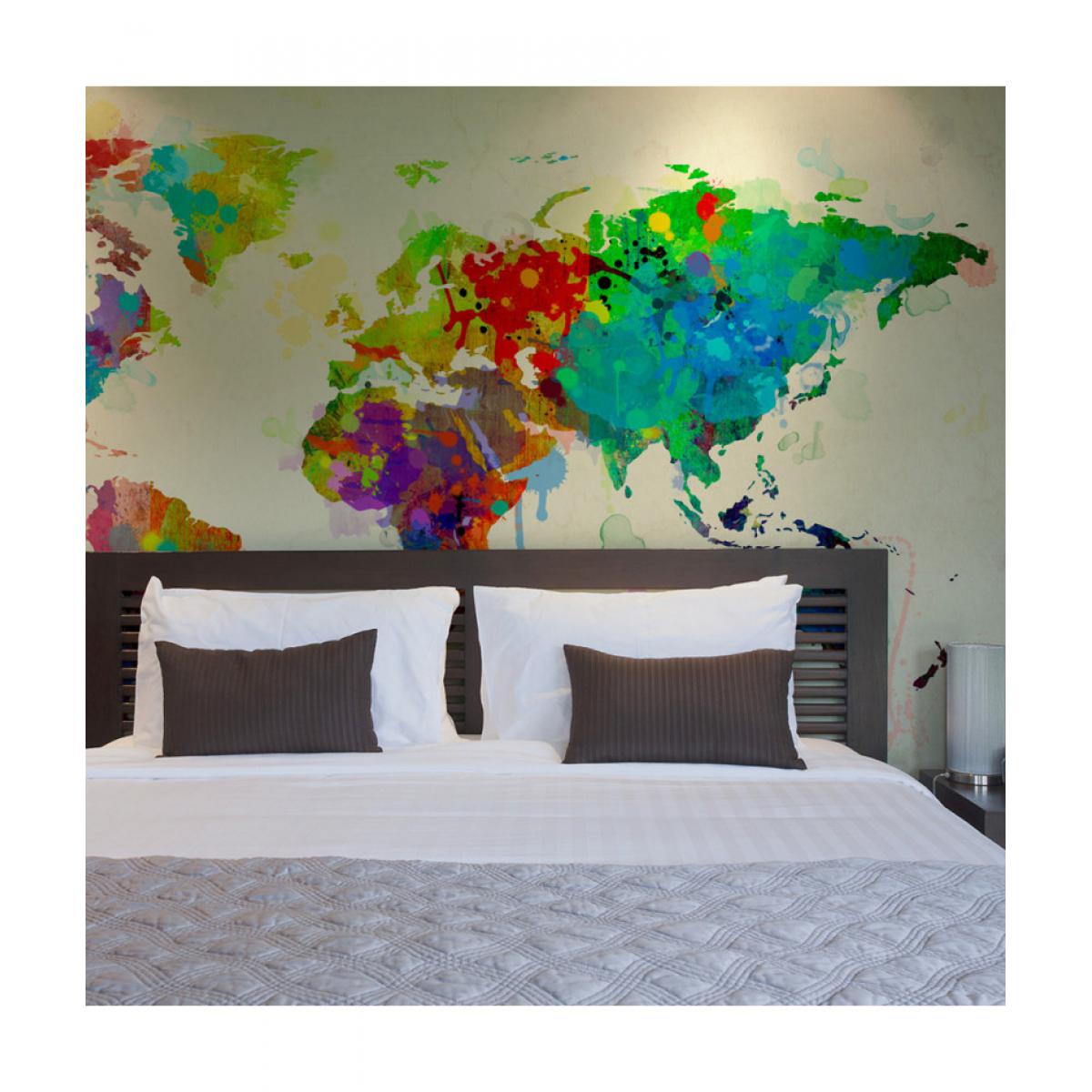 Artgeist - Papier peint - Paint splashes map of the World 400x309 - Papier peint