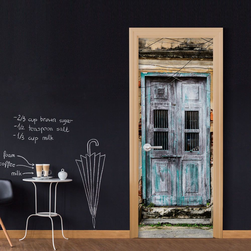 Bimago - Papier-peint pour porte - Old Door - Décoration, image, art | 70x210 cm | - Papier peint