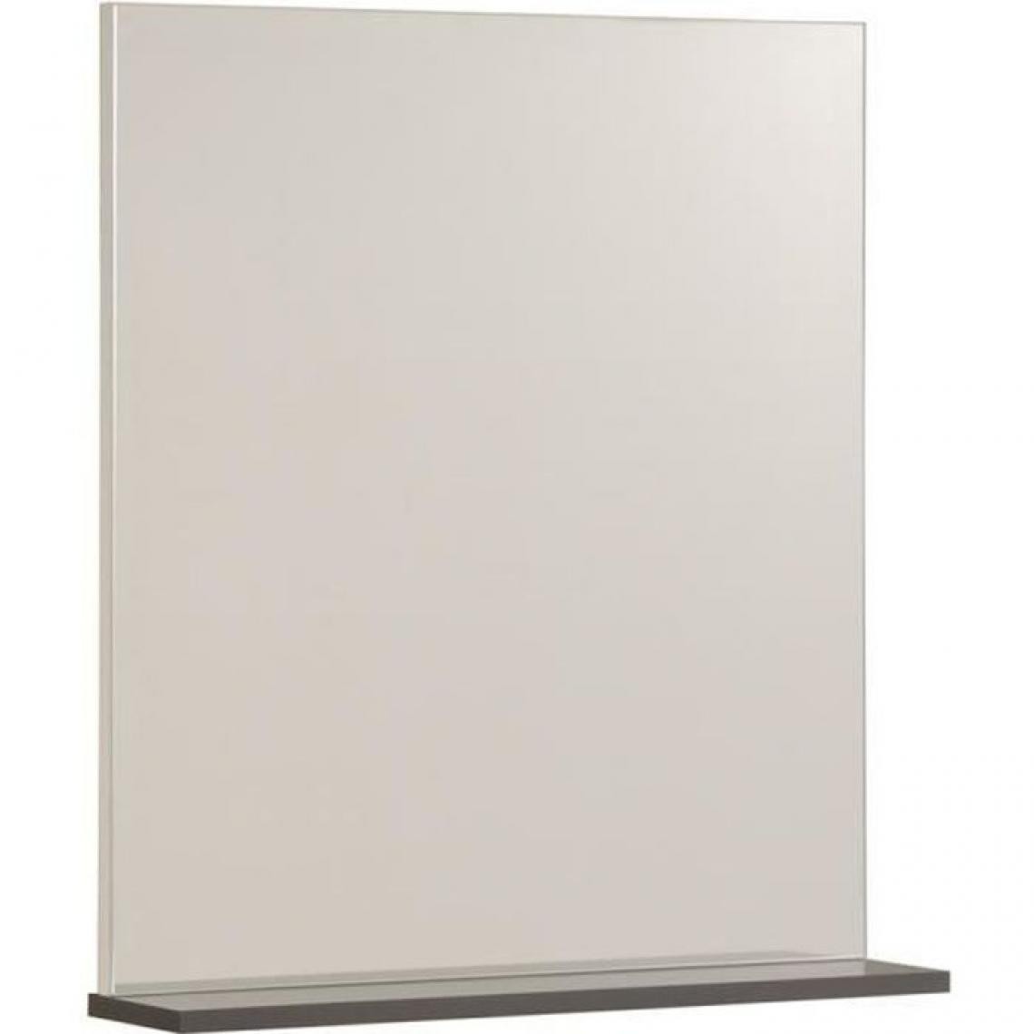 Ekipa - EKIPA Miroir avec tablette - Gris ombre et blanc - L 60 x P 14 x 70 cm - VERSA - Miroir de salle de bain