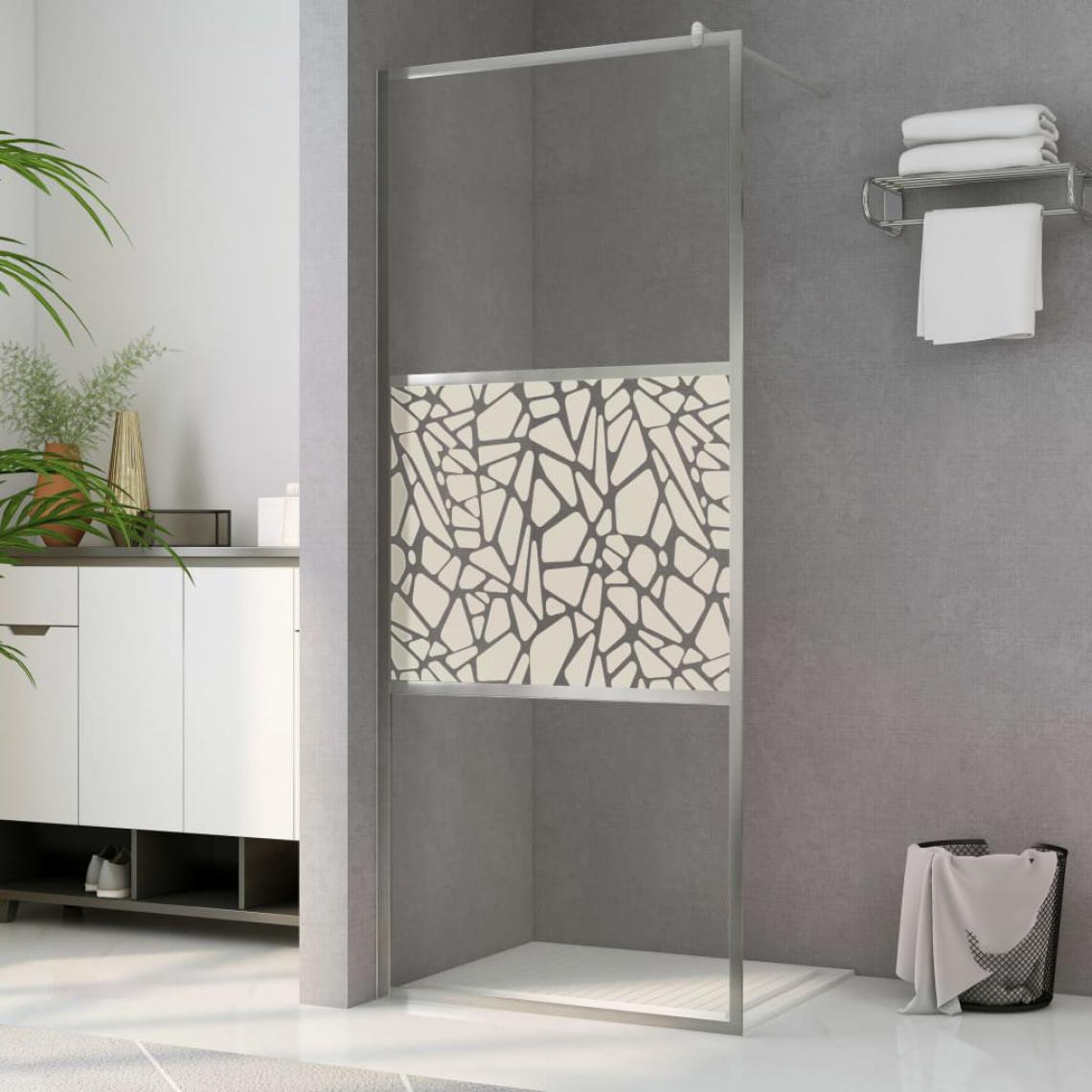 Vidaxl - vidaXL Paroi de douche à l'italienne à verre ESG pierre 140x195 cm - Cabine de douche
