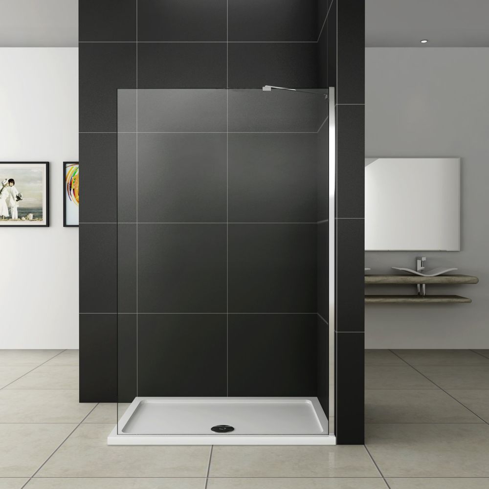 marque generique - Paroi de douche à l'italienne 120x200cm avec une barre de fixation extensible - Cabine de douche