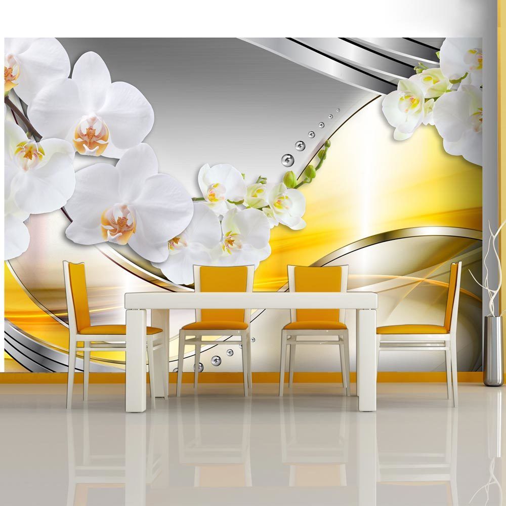 Bimago - Papier peint | Yellow Journey | 350x245 | Fleurs | Orchidées | - Papier peint