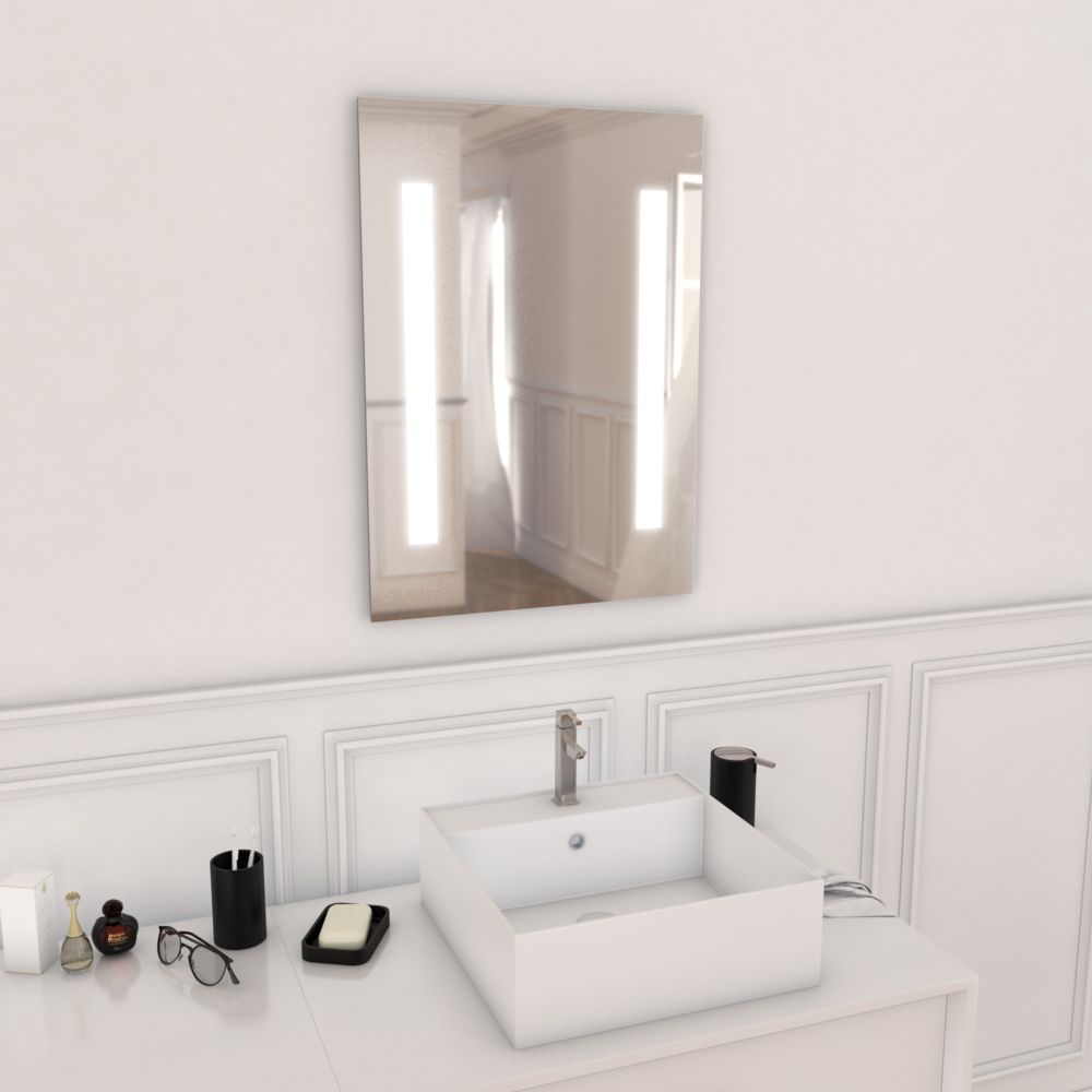 Aurlane - Miroir salle de bain LED auto-éclairant HIGHWAY 70x50cm - Miroir de salle de bain