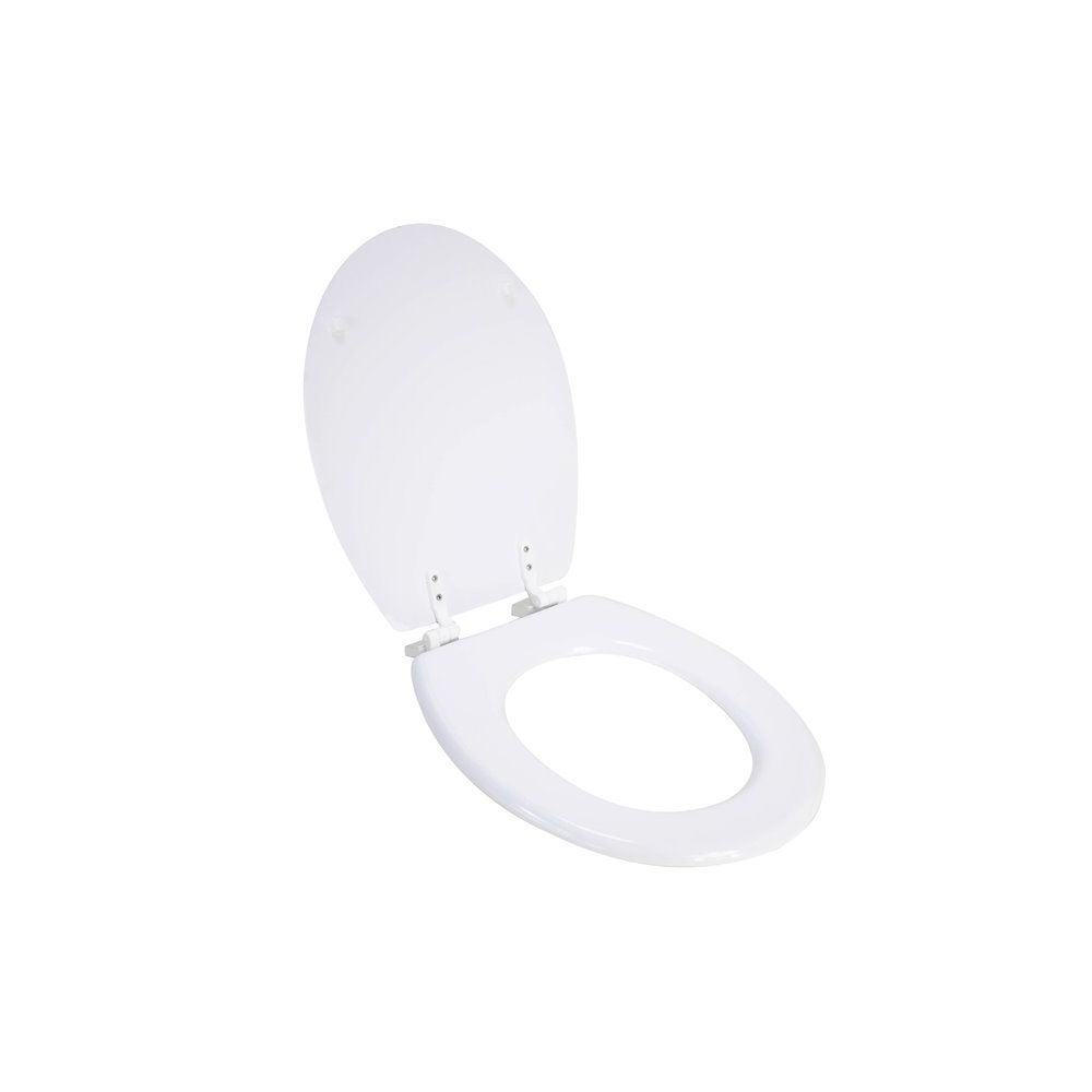 Arvix - Abattant wc en bois compresse MDF uni blanc Charnieres plastique Siege de toilette universel - Abattant WC
