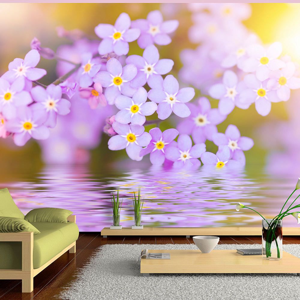 Bimago - Papier peint - Violet Petals In Bloom - Décoration, image, art | Fleurs | - Papier peint