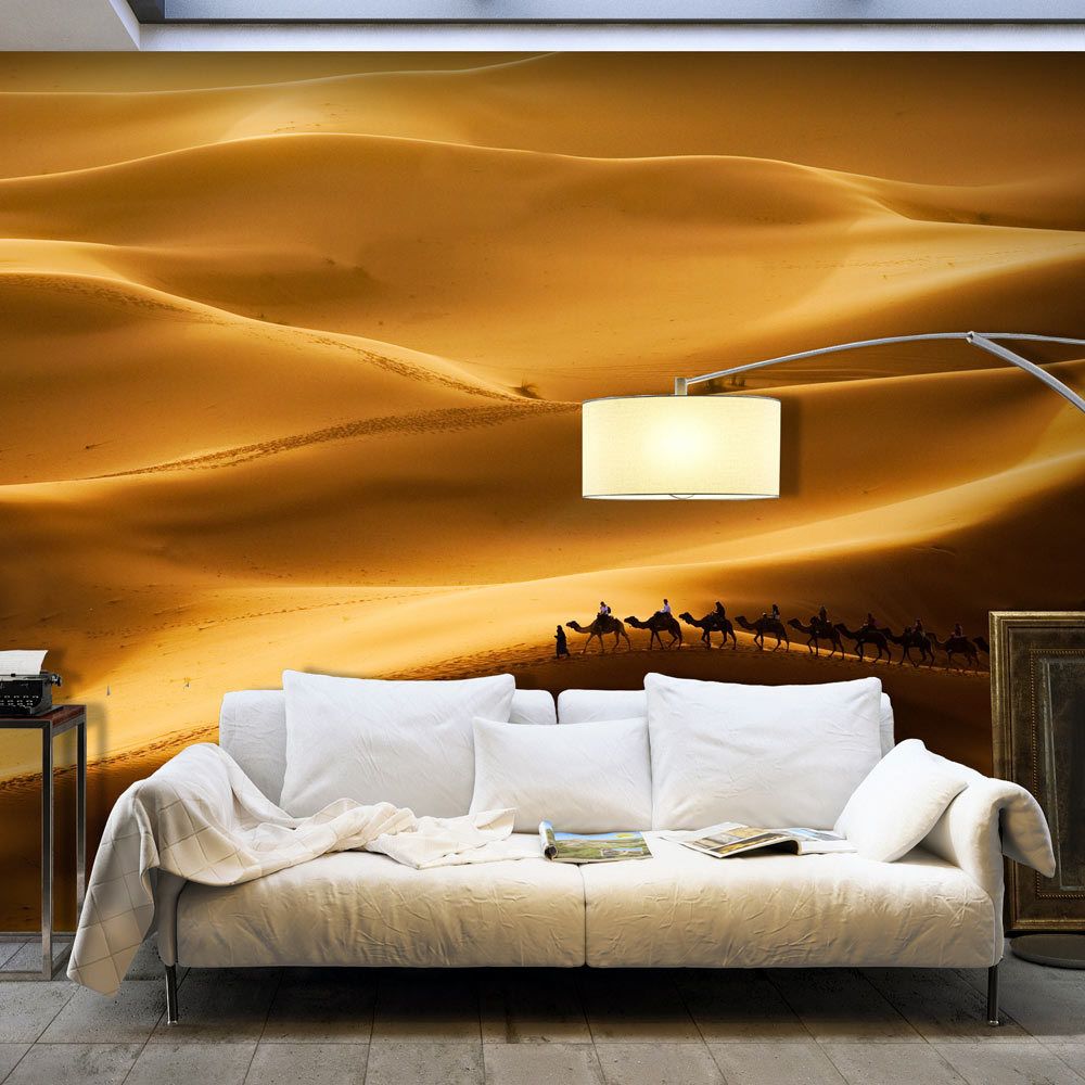 Bimago - Papier peint - Caravane de chameaux - Décoration, image, art | 450x270 cm | XXl - Grand Format | - Papier peint