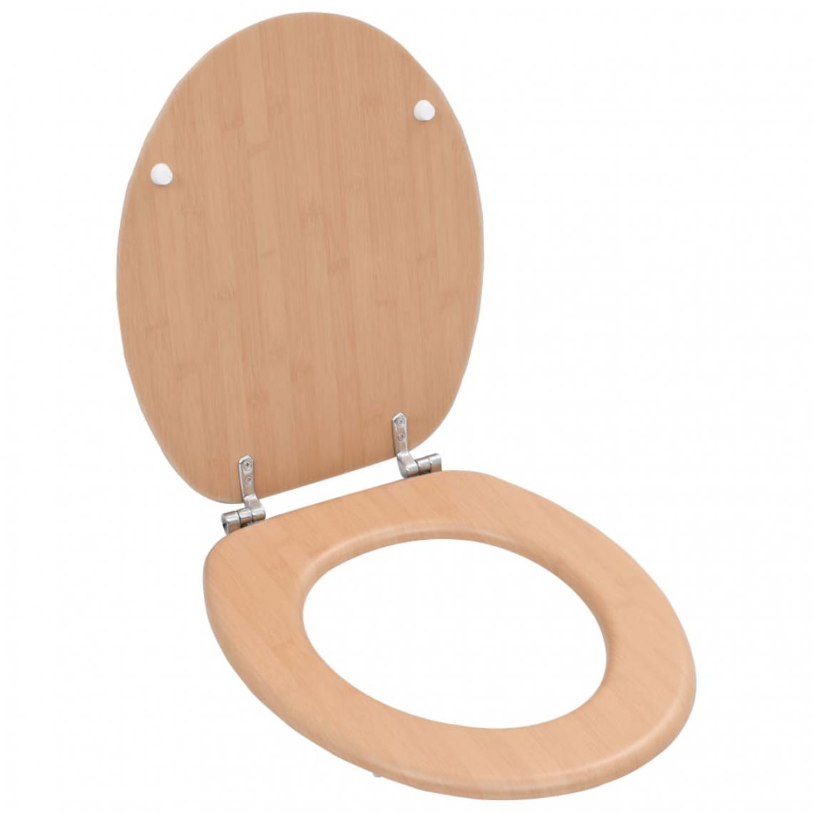 Icaverne - Distingué Accessoires pour bidets et toilettes gamme La Havane Siège de toilette avec couvercle MDF Design bambou - Abattant WC