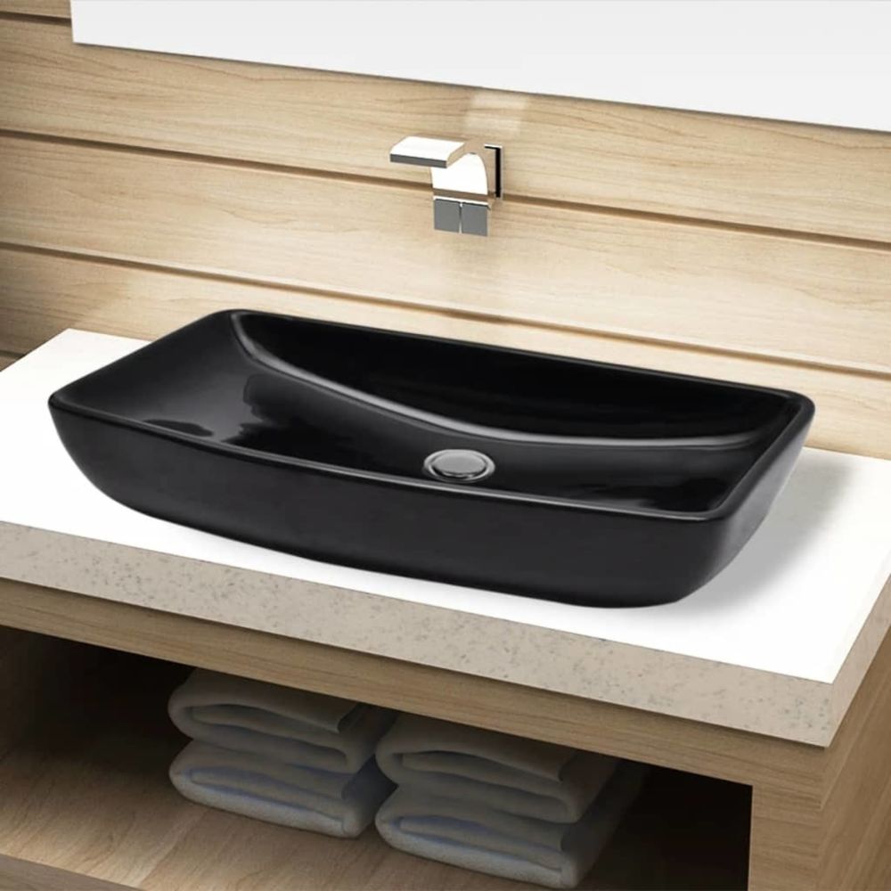 Vidaxl - vidaXL Vasque rectangulaire céramique Noir pour salle de bain - Lavabo