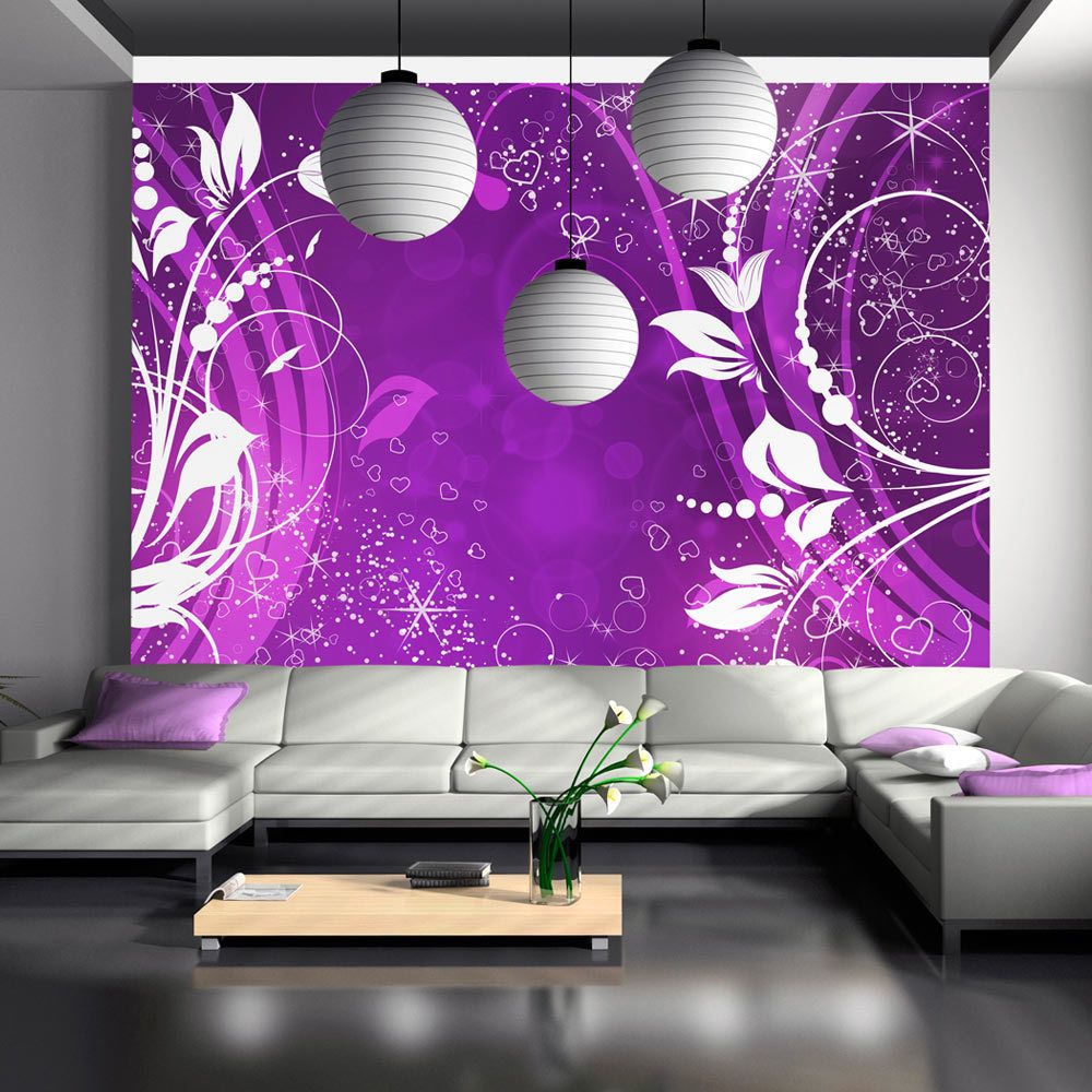 Bimago - Papier peint | Purple face of magic | 200x140 | Fonds et Dessins | Motifs floraux | - Papier peint