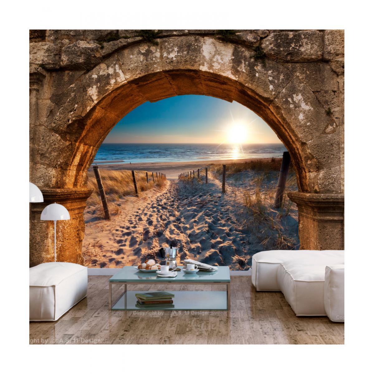 Artgeist - Papier peint - Arch and Beach 100x70 - Papier peint