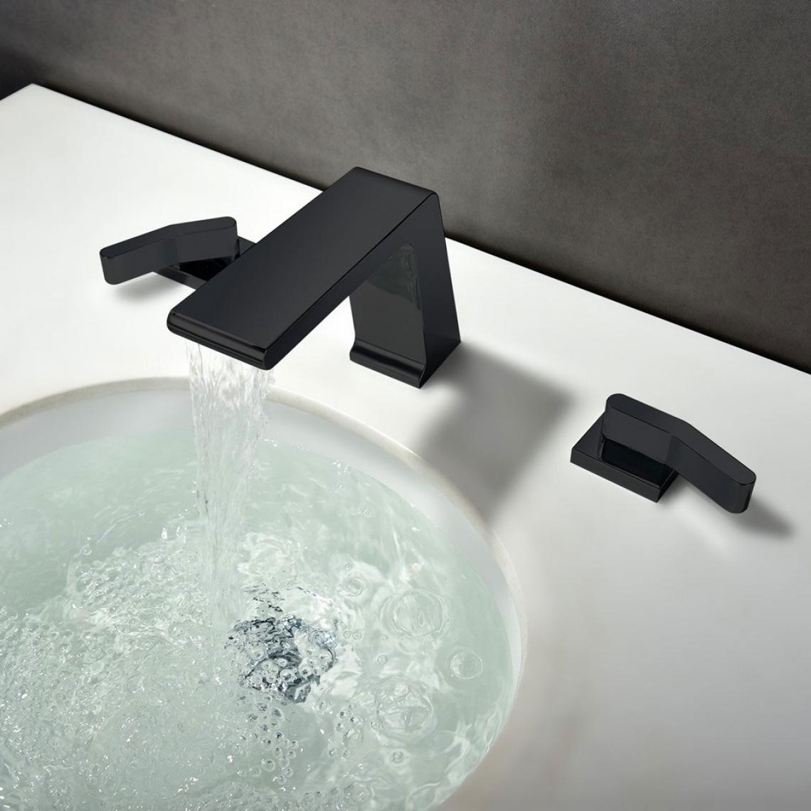 Lookshop - Robinet lavabo mélangeur sophistiqué en laiton massif et noir solide - Robinet de lavabo