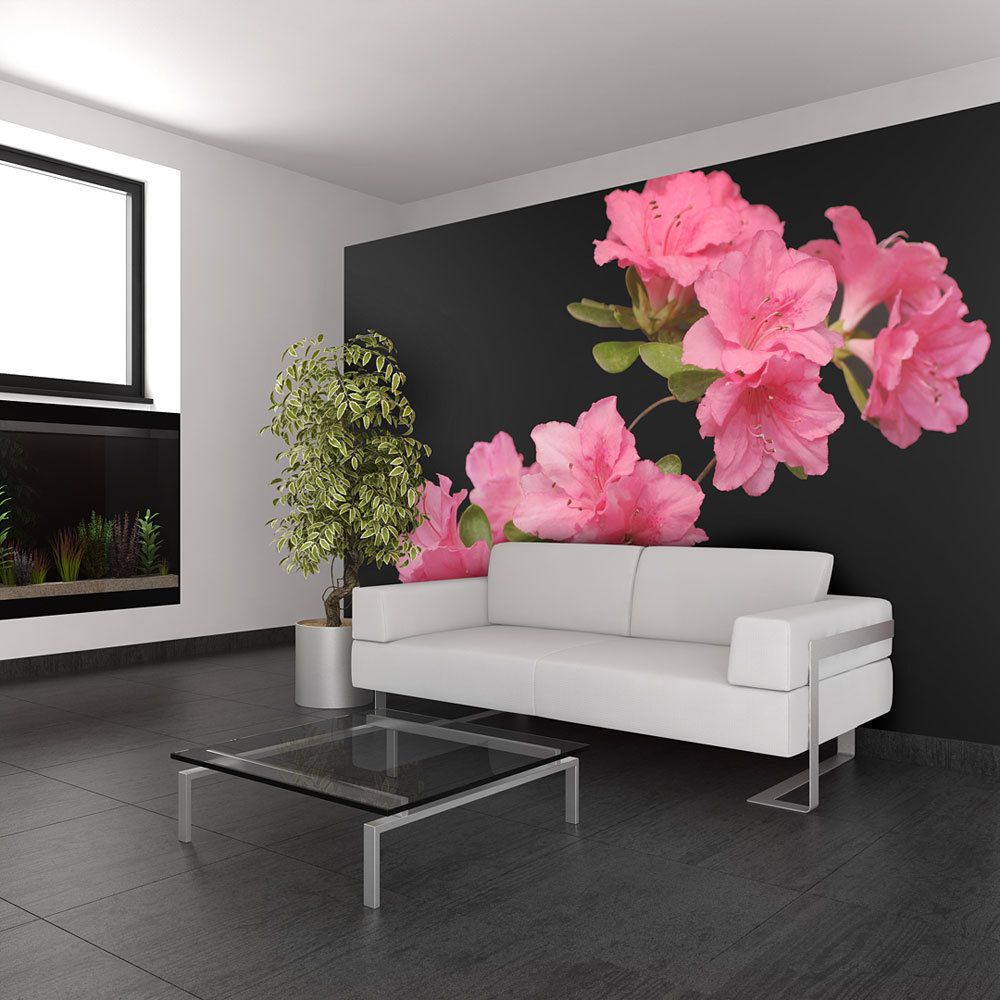 Bimago - Papier peint - Azalea in Black - Décoration, image, art | Fleurs | - Papier peint