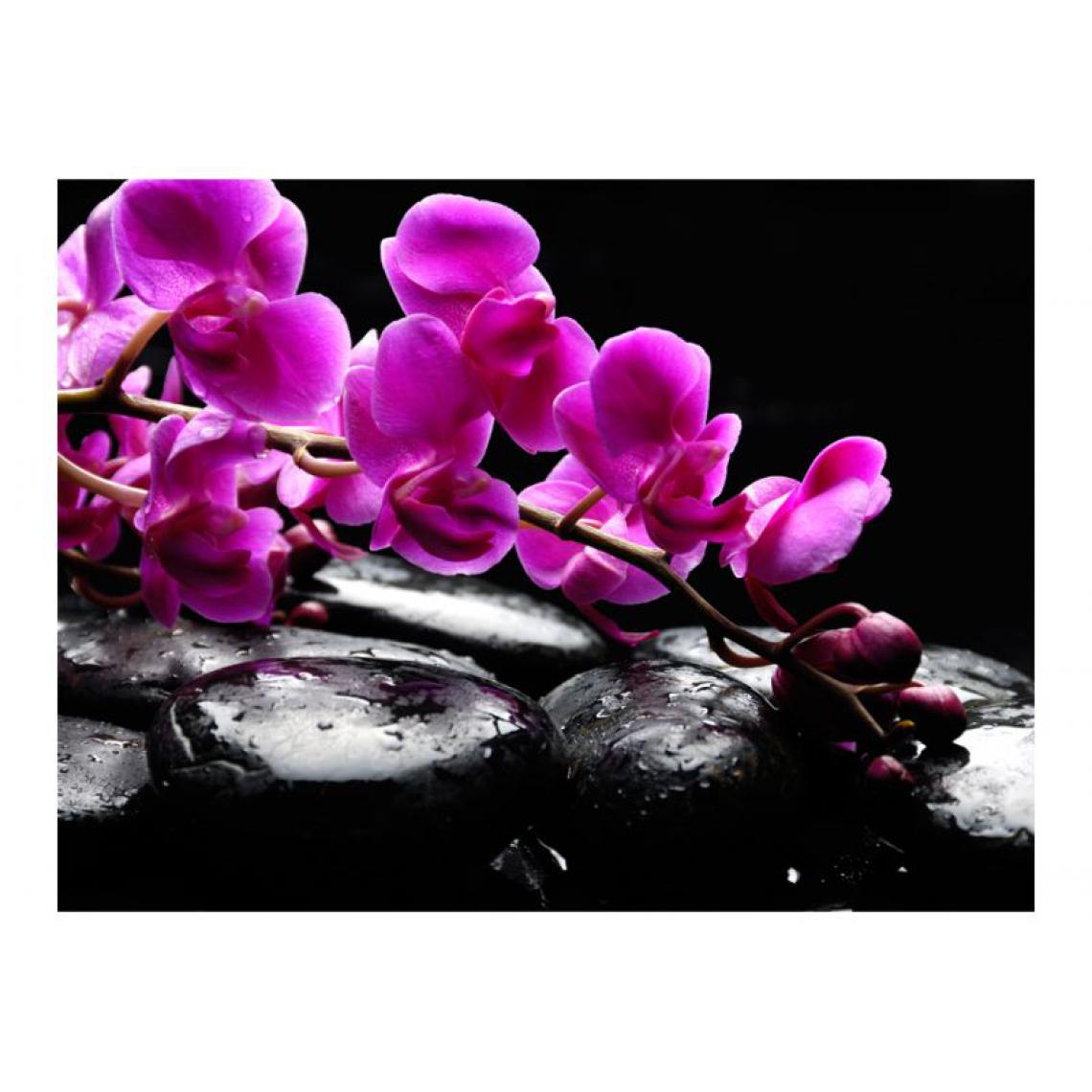 Artgeist - Papier peint - Moment de détente : orchidée et pierres zen .Taille : 350x270 - Papier peint