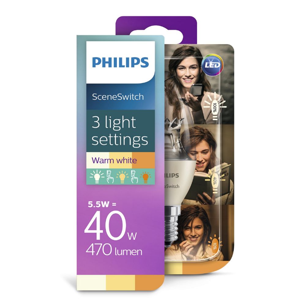 Philips - Ampoule LED 5,5W équiv 40W 470lm E14 Blanc chaud - Ampoules LED