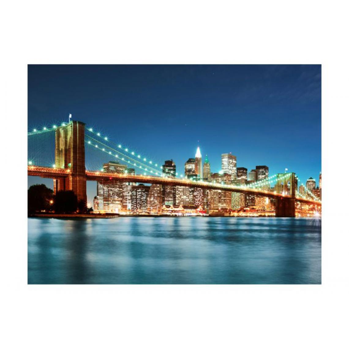 Artgeist - Papier peint - Brooklyn Bridge scintillant dans la nuit .Taille : 300x231 - Papier peint