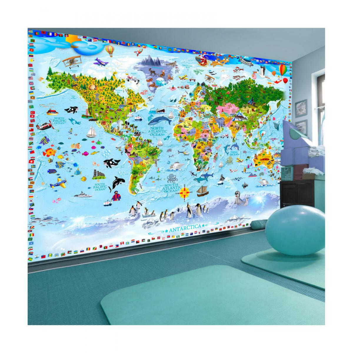Artgeist - Papier peint - World Map for Kids 250x175 - Papier peint