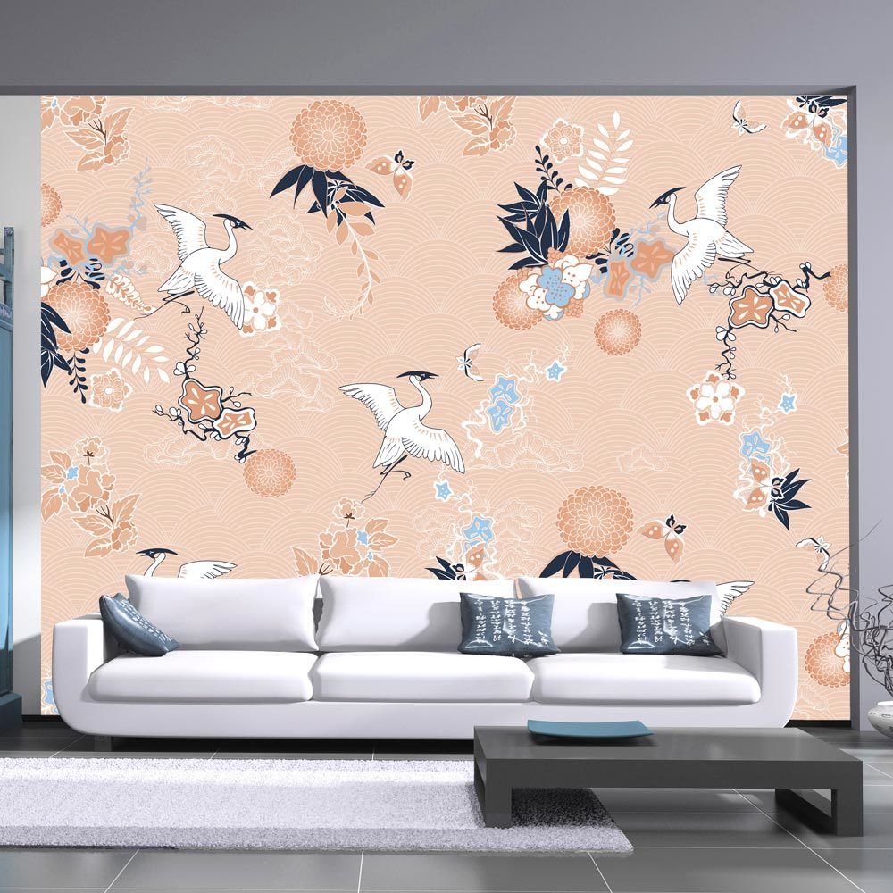 Bimago - Papier peint | Dance of herons | 350x245 | Orient | - Papier peint