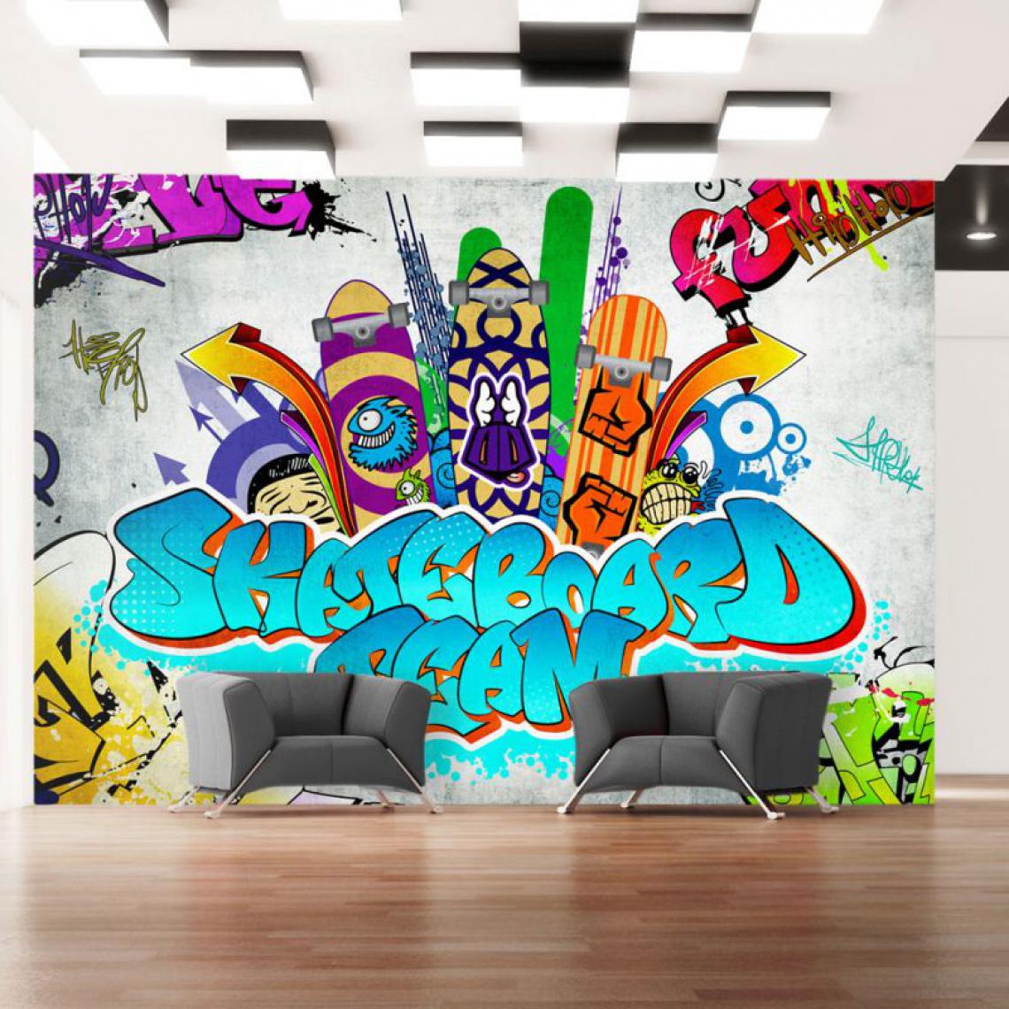 Artgeist - Papier peint - Skateboard team .Taille : 300x210 - Papier peint