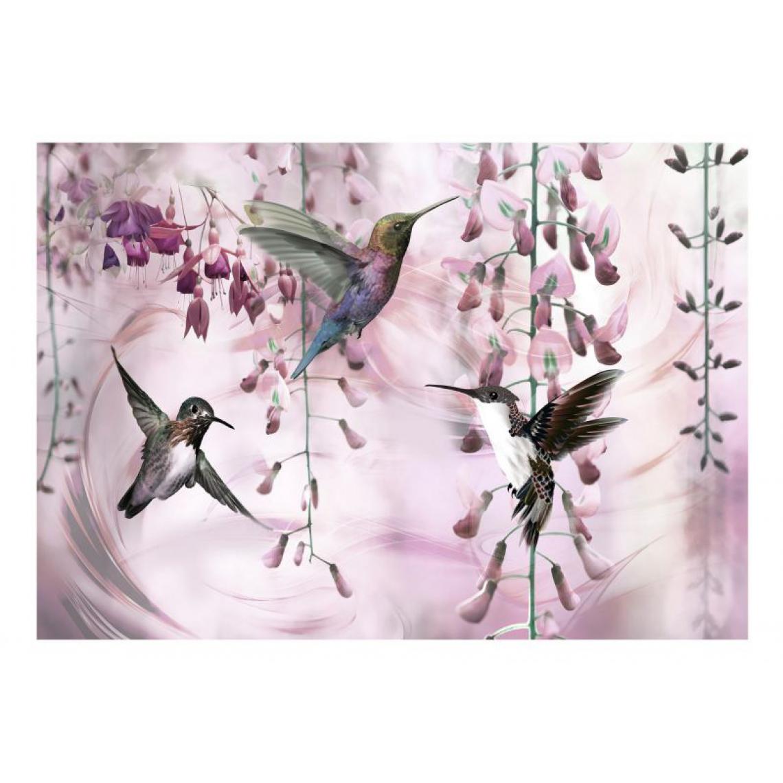 Artgeist - Papier peint - Flying Hummingbirds (Pink) .Taille : 200x140 - Papier peint