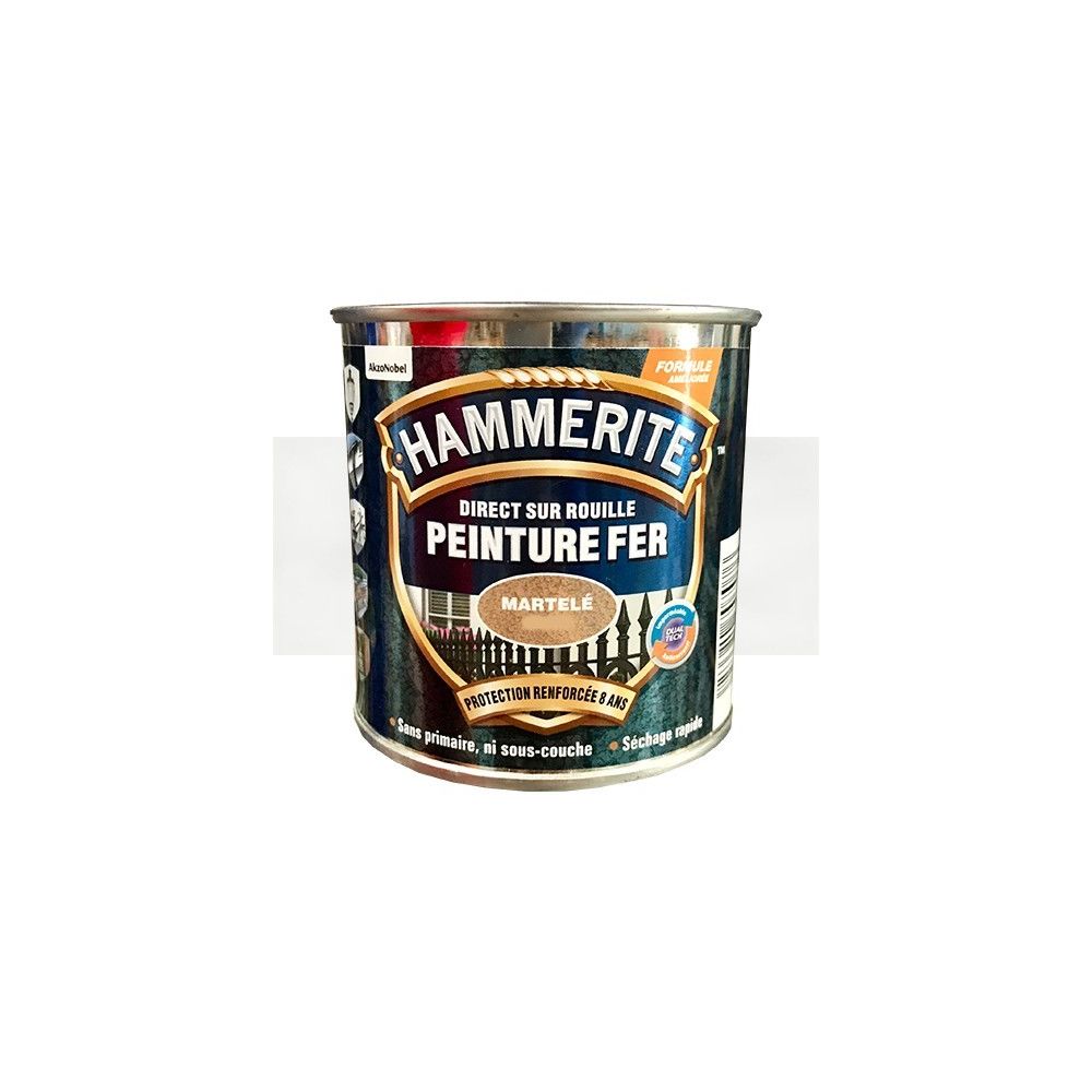 Hammerite - Peinture Fer Hammerite Direct sur Rouille Blanc brume Martelé - Peinture extérieure