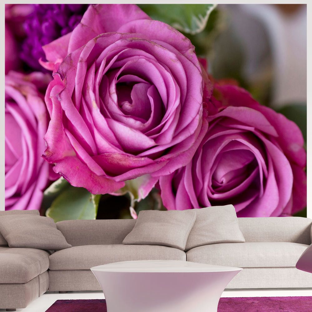 Bimago - Papier peint | Bunch of lila flowers | 400x309 | Fleurs | Roses | - Papier peint