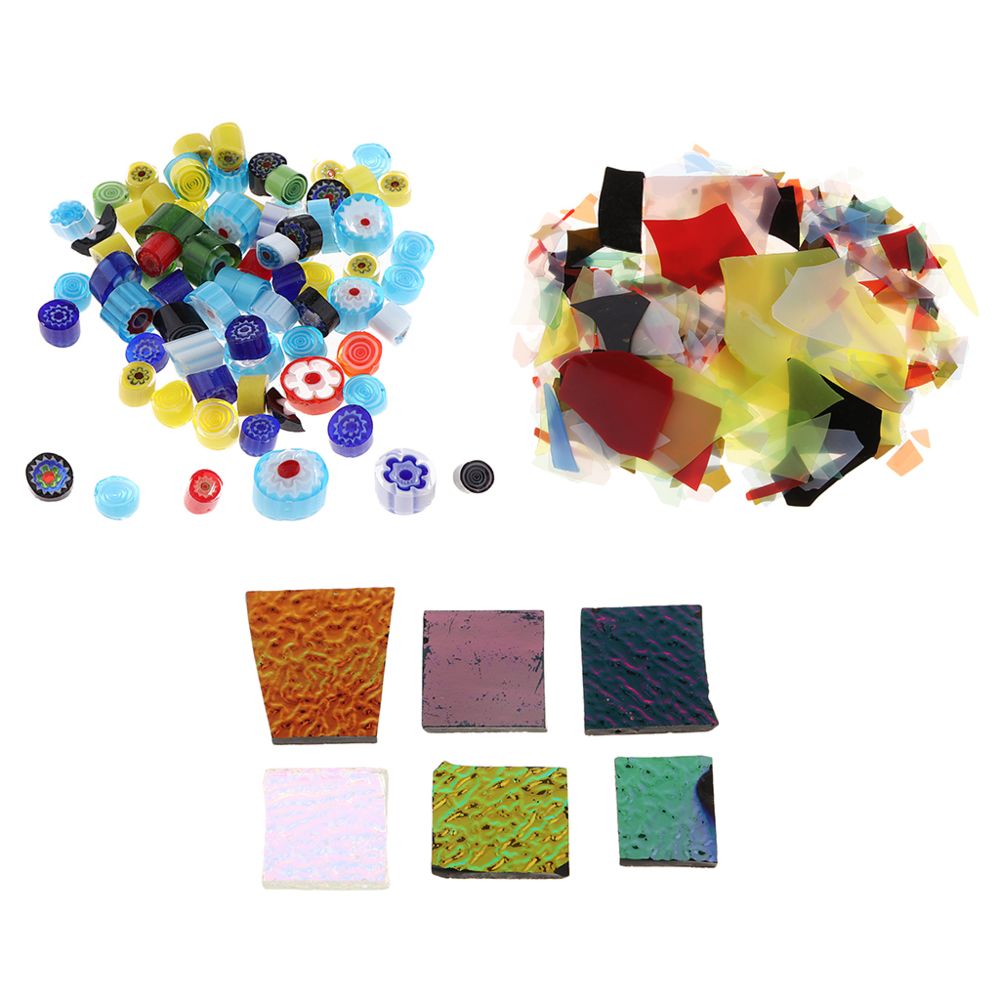 marque generique - 3Bag Dichroic Glass Scraps Coe 90 Fusible Glass For DIY Jewelry Making Craft - Mosaîque & galet