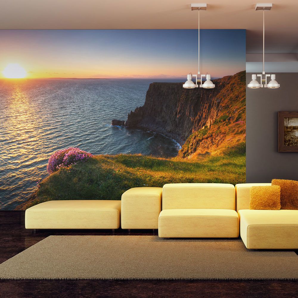 Bimago - Papier peint | Coucher de soleil : falaises de Moher, Irlande | 200x154 | Paysages | Levers et couchers de soleil | - Papier peint
