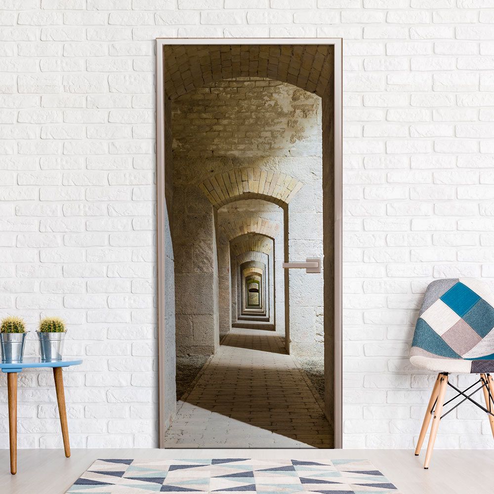 Bimago - Papier-peint pour porte - Mysterious Corridor - Décoration, image, art | 90x210 cm | - Papier peint
