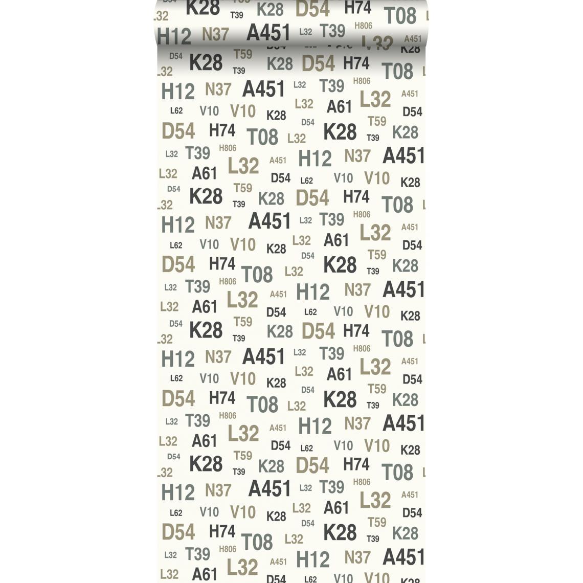 ESTAhome - ESTAhome papier peint emblèmes gris et marron - 136441 - 53 cm x 10,05 m - Papier peint