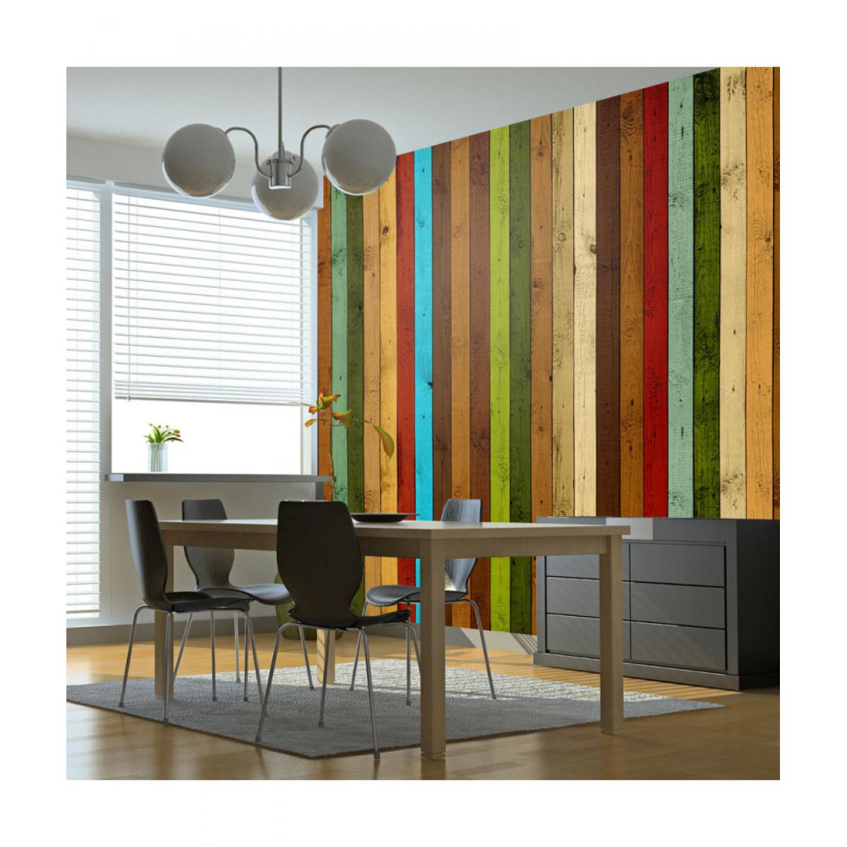 Artgeist - Papier peint - Wooden rainbow 250x193 - Papier peint